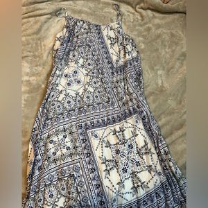 H&M Floral Pleated Tie Waist Dress